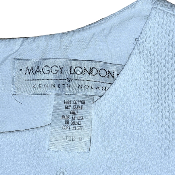 Vintage Maggy London by Kenneth Nolan Scalloped Eyelet Sheath Dress - Picture 5 of 5